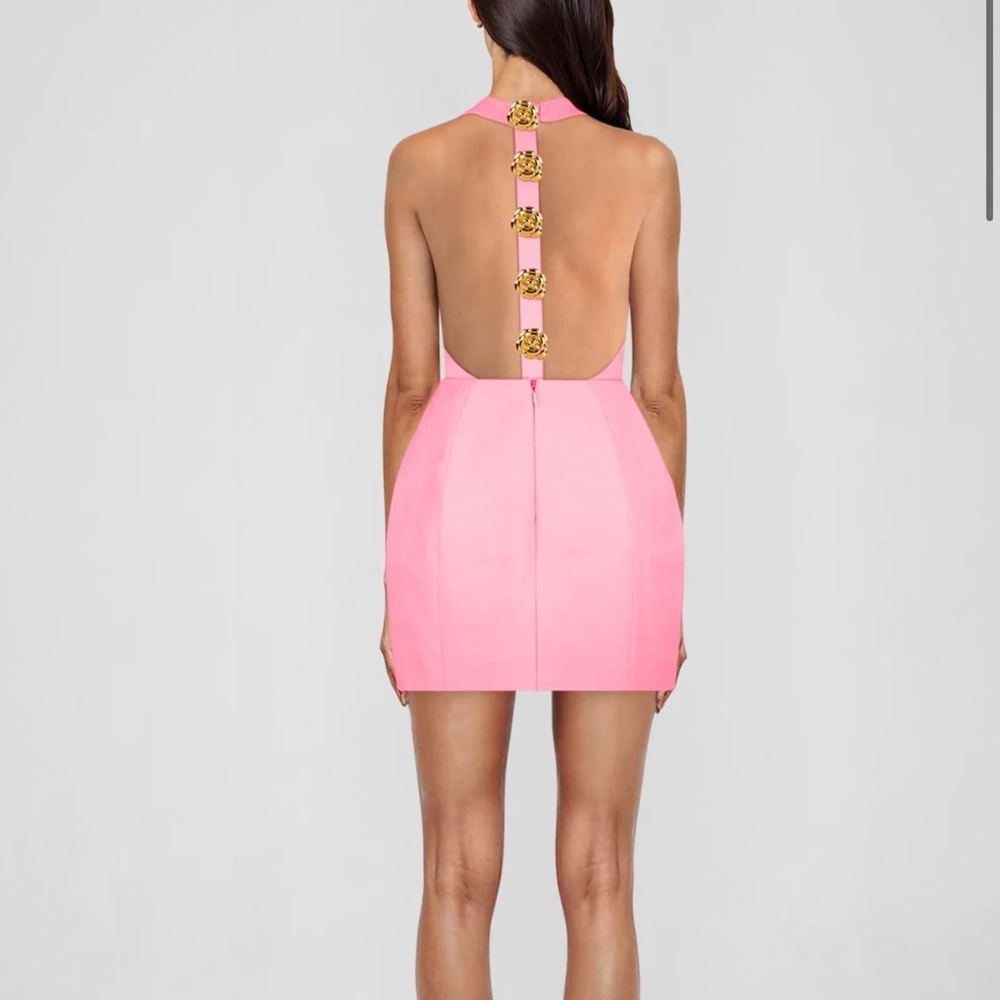 Atoir Tiffany Dress with Gold Flower Button Details - Picture 4 of 4